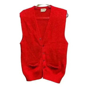Vintage Fall River Knitting Mills Vest Mens Large‎ Wool Oversized Grandpacore